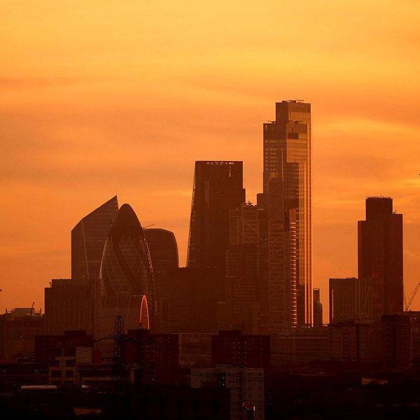 Skyskraporna i Londons finansdistrict City.