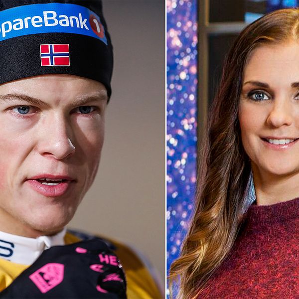 Johannes Hösflot Kläbo och SVT:s skidexpert Johanna Ojala