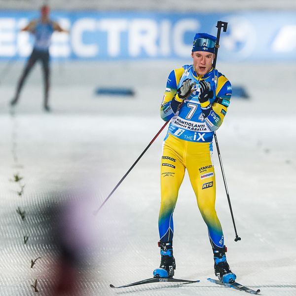 Sebastian Samuelsson avslutade för Sverige i stafetten.