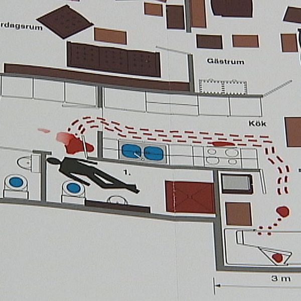 Polisens skiss över mordplatsen