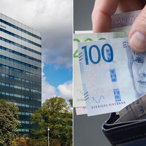 Regionens hus i Göteborg delat med bild på pengar
