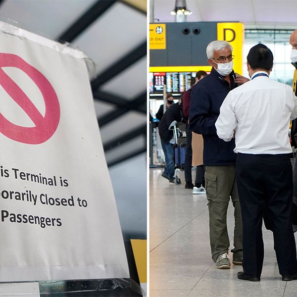 Resenärer på Heathrow i London.