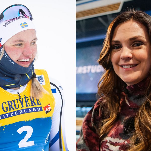Linn Svahn och SVT Sports expert Johanna Ojala
