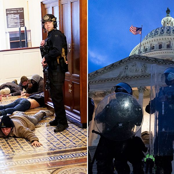 Demonstranter grips inne i Kapitolium