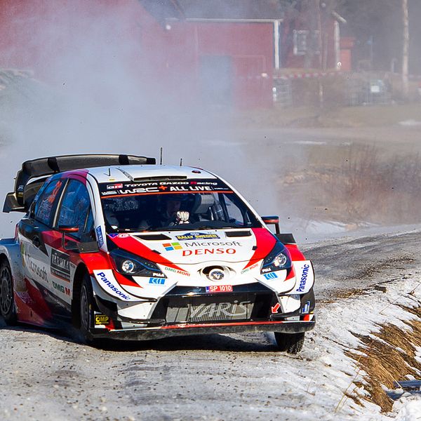 Elfyn Evans under svenska rallyt i februari 2020.