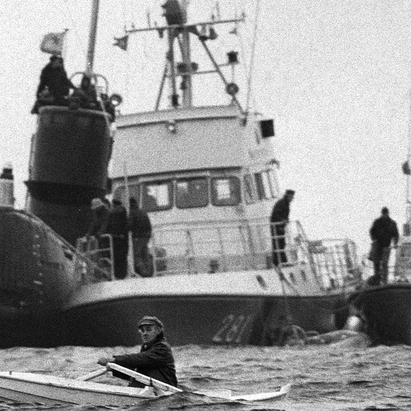 Den sovjetiska ubåten U-137 på grund i Gåsefjärden i Karlskrona skärgård.