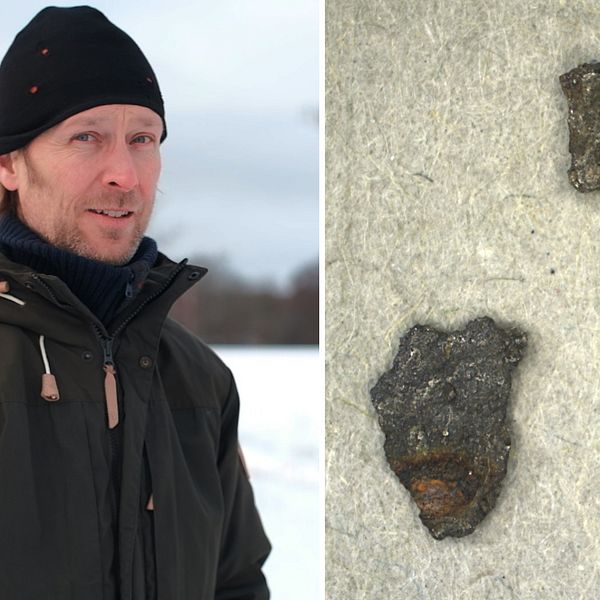 Jörgen Langhof hittade delar av meteoriten.