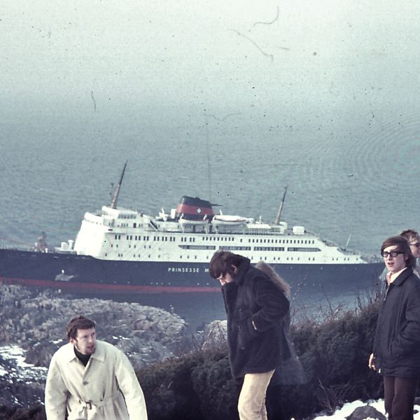 Fartyget Prinsesse Margrethe står på grund vid Kullens fyr