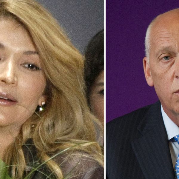 Bilden visar Gulnara Karimova, dotter till Uzbekistans dåvarande diktator samt Telias förre vd Lars Nyberg som frias från mutanklagelser.