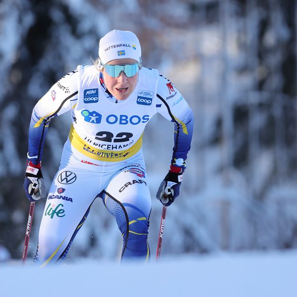 Hanna Falk under världscupen i Ulricehamn förra lördagen.