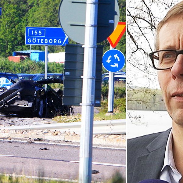 Bilvraket efter explosionen. Thorleif Larsson.