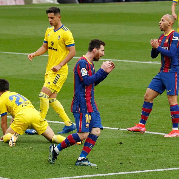 Messi gjorde Barcelonas enda mål i matchen.