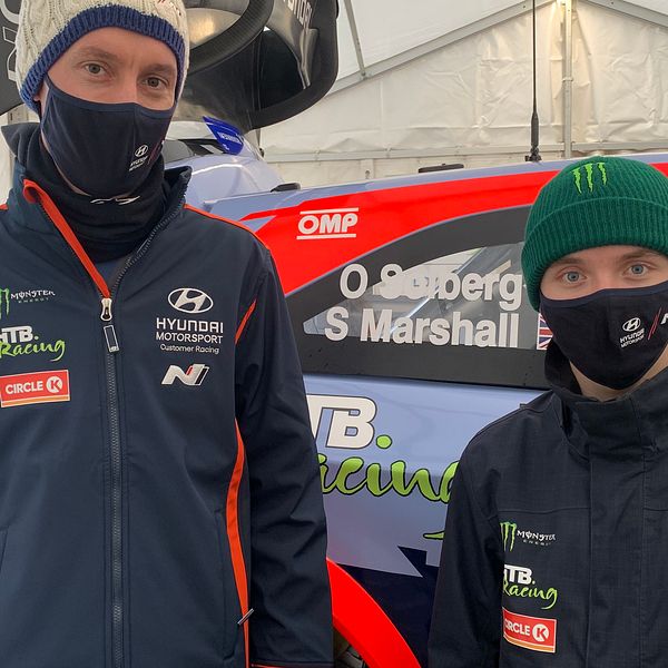 Seb Marshall, till vänster, hoppar in i högerstolen när Oliver Solberg gör WRC-debut i helgen.