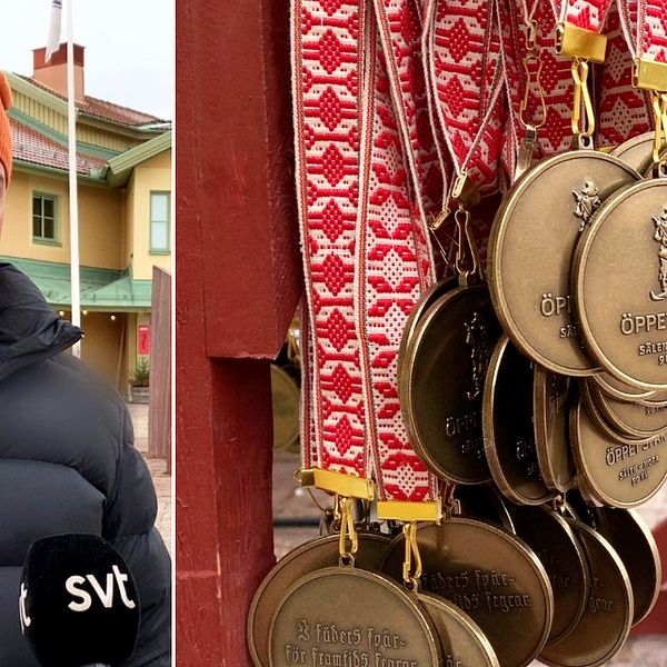 Vasaloppets vd Johan Eriksson och medaljer för Vasaåket.