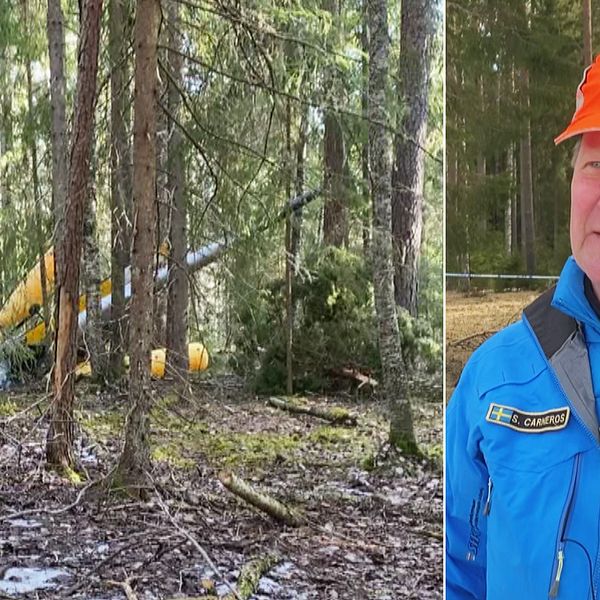 Helikopterolyckan och haveriutredare i skogsmiljö