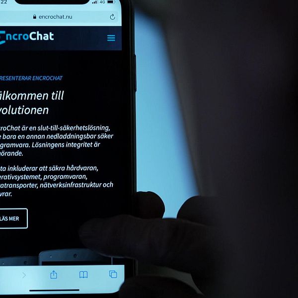 Mobiltelefon med krypterade kommunikationstjänsten Encrochat.