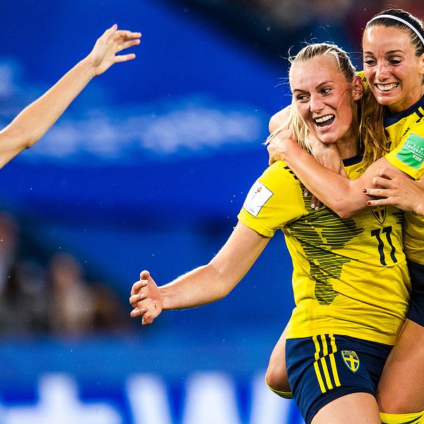 Sverige jublar under VM 2019.