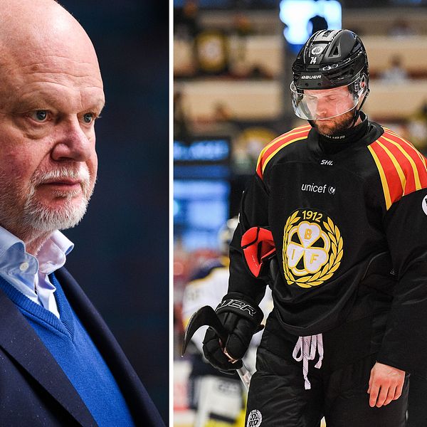 Roger Melin och Brynässpelare som deppar.