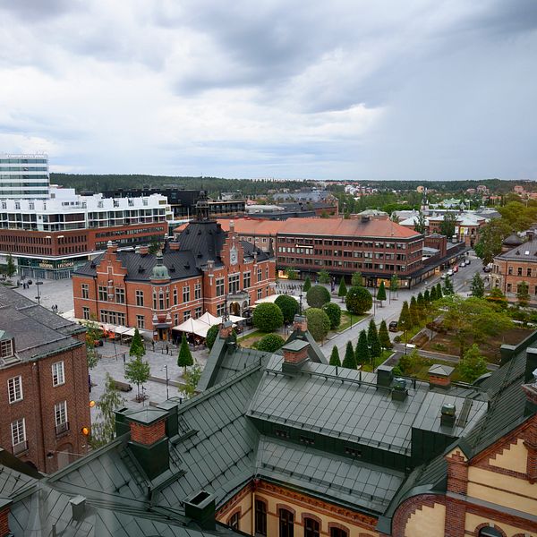 En översiktsbild över centrala Umeå.