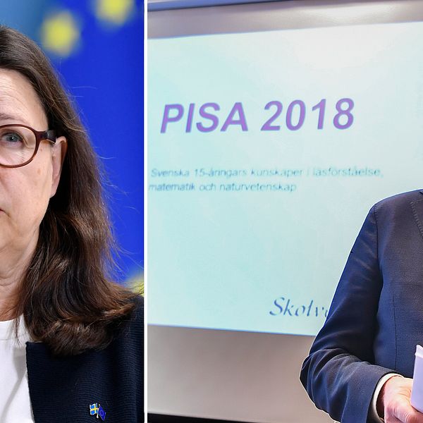 Utbildningsminister Anna Ekström och Skolverkets generaldirektör Peter Fredriksson.