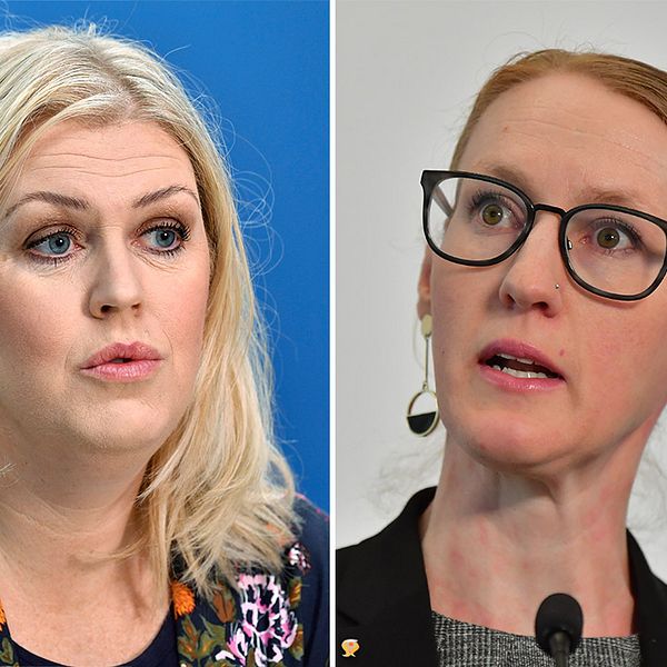 Till vänster: Socialminister Lena Hallengren (S) Till höger: Emma Spak, sektionschef för hälso- och sjukvård på SKR.