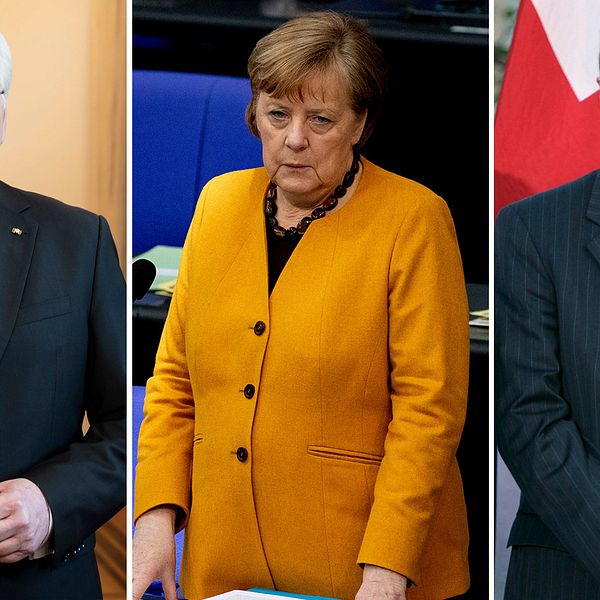 Tysklands förbundskansler Angela Merkel, Tysklands förbundspresident Frank-Walter Steinmeier och tidigare finansministern Peer Steinbrück