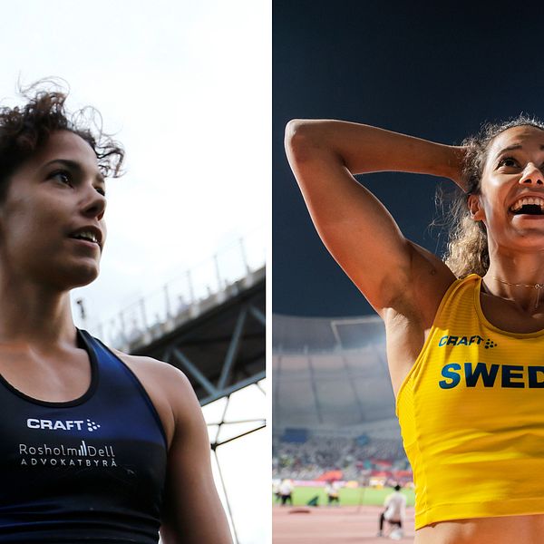 Angelica Bengtsson är tillbaka på VM-arenan i Doha, där hon bragdartat satte svenskt rekord (bilden till höger) efter att tidigare i finalen ha brutit en stav.