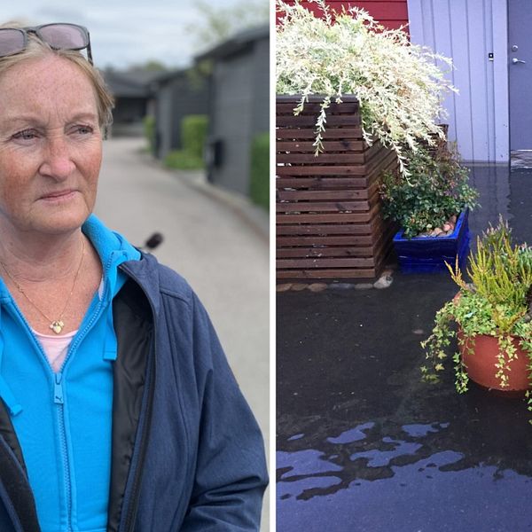 Christine Lundberg flyttade till Åsa för fem år sedan. Hennes hus är beläget på en låg punkt, vilket är problematiskt när det blir översvämningar.