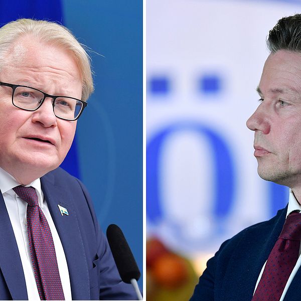 Försvarsminister Peter Hultqvist (S), Moderaternas försvarspolitiske talesperson Pål Jonson.