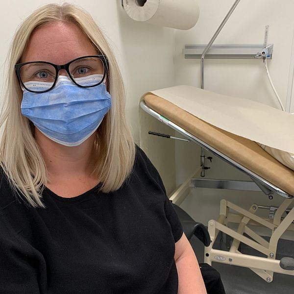 Jessica Wagneborg på ett av sina besök på allergimottagningen för att få pollenvaccinering