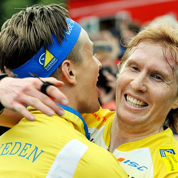 Jonas Leandersson, VM-guld och Jerker Lysell, vänster, VM-brons