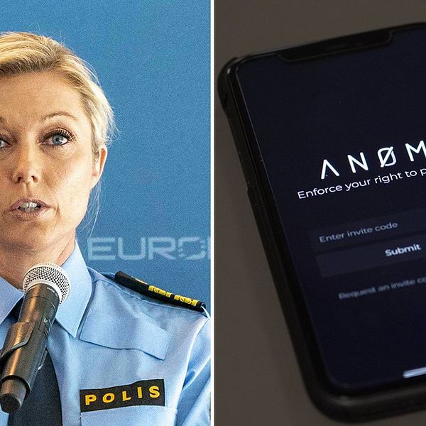 Svenska polisens underrättelsechef Linda Staaf/ Mobil med An0m.