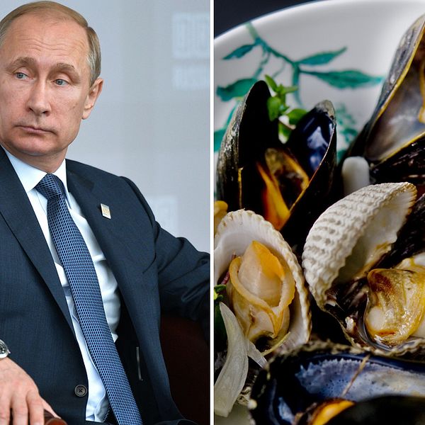 Musslor hör till de förbjudna livsmedlen i Ryssland.