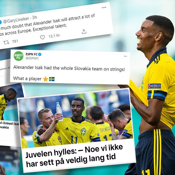 Alexander Isak hyllas världen över efter sin vassa EM-start.