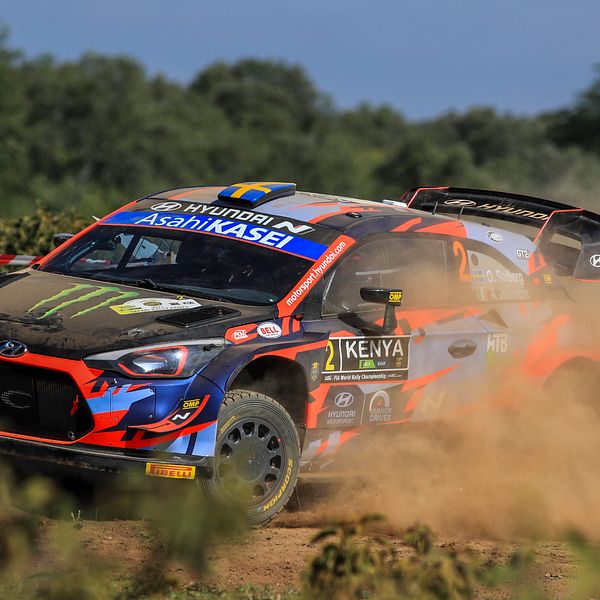 Oliver Solberg gjorde sin andra start i WRC-klassen.