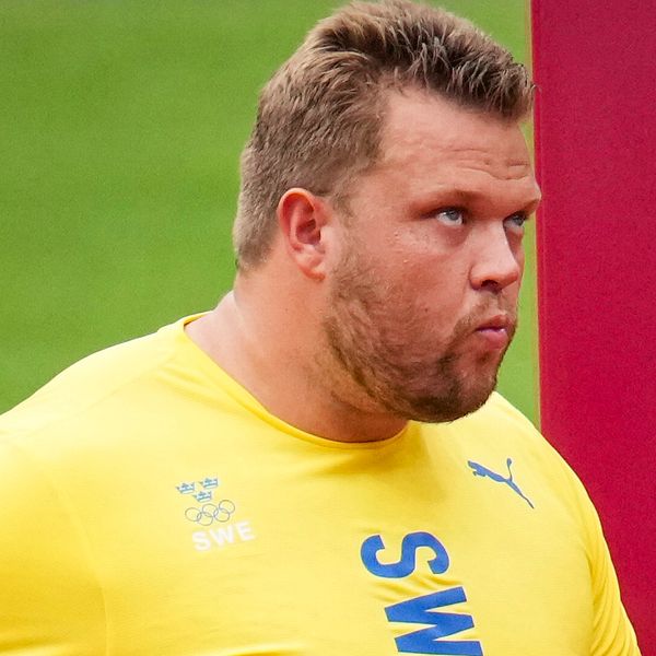 Sveriges Daniel Ståhl under herrarnas kval i diskus under under sommar-OS i Tokyo.
