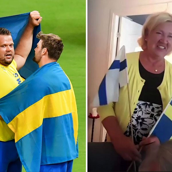 Mamma Taina Ståhl firade sonens OS-guld hemma i Viksjö.