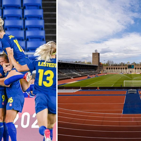 Damlandslagets hyllningsmottagande kommer ske på Stockholms stadion.
