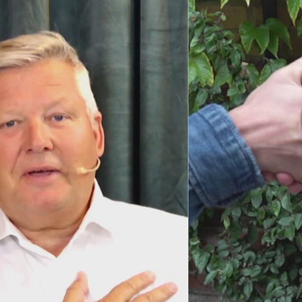 Bild på Mats Danielsson och på en handskakning.