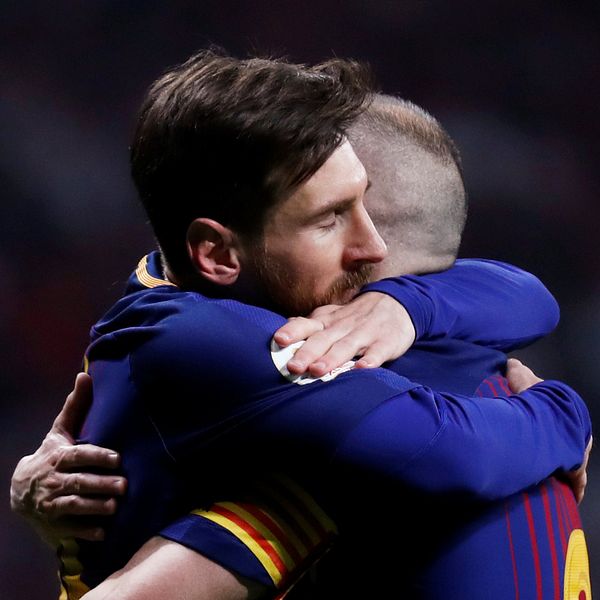 Messi och Iniesta firade stora framgångar tillsammans i Barcelona.