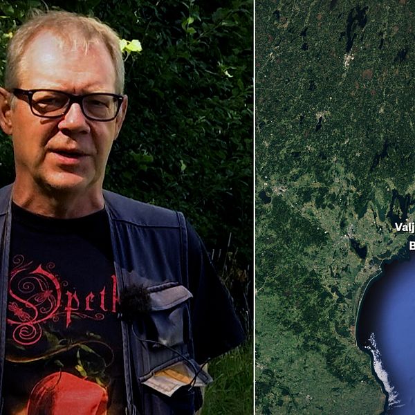 Karta med nålar markerar plats för Blekinges fem nya naturreservat.