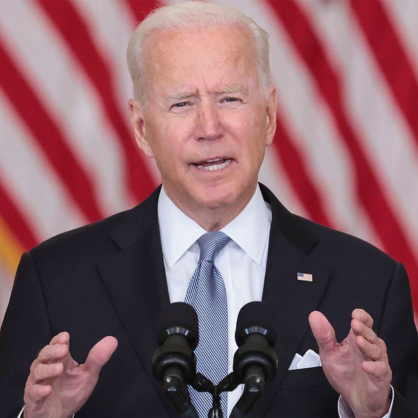 Joe Biden under sitt pressmeddelande angående amerikaner i Afghanistan.