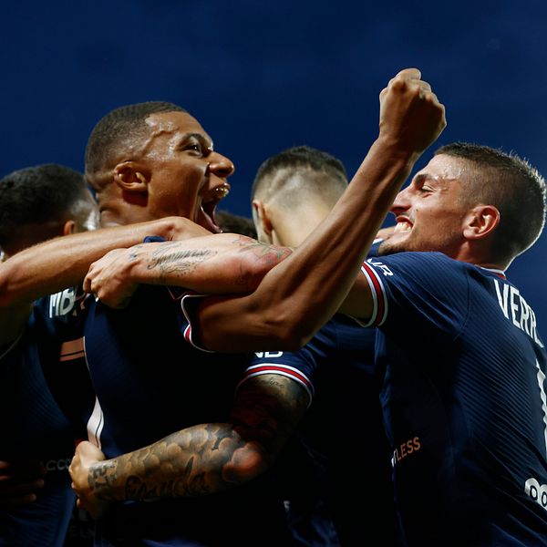 Kylian Mbappé fanns med i målprotokollet när PSG vann.