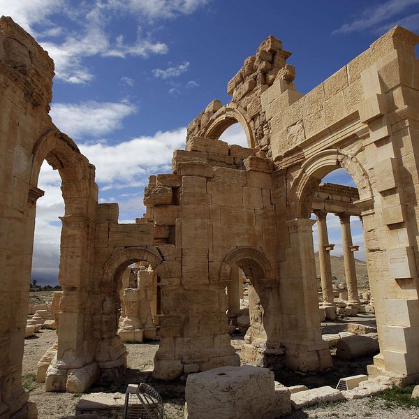Baalshamir-templet i Palmyra fotograferat i mars förra året.