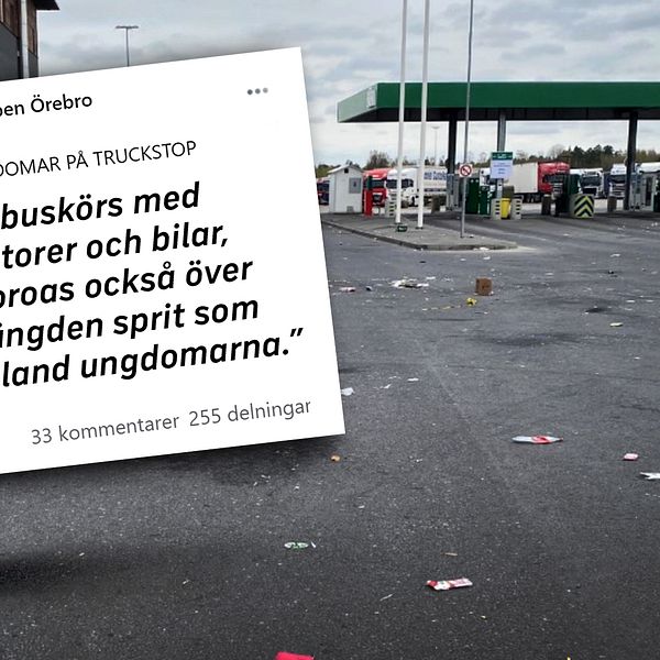 I ett inlägg på Facebook skrev Fältgruppen Örebro ett inlägg om den oro man känner inför situationen på Truckstop.