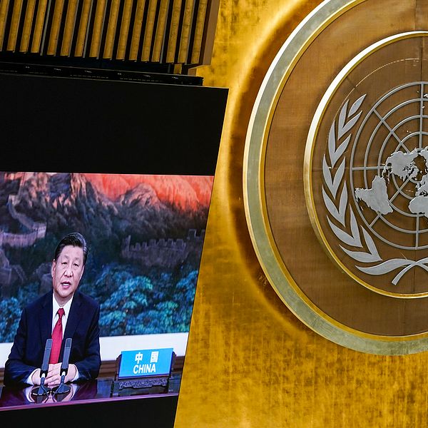 Xi Jinping talade genom en förinspelad film inför generalförsamlingen i New York, och lovade att Kina ska öka tempot i bekämpningen av klimatkrisen.