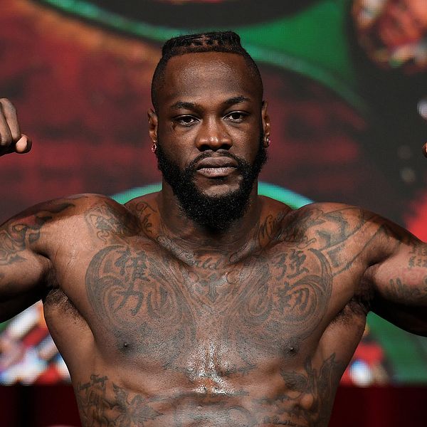 Deontay Wilder under fredagens invägning.