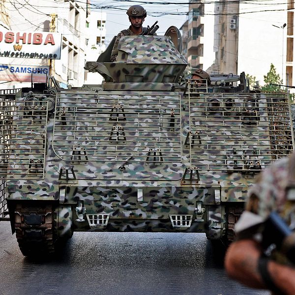 Militär på Beiruts gator