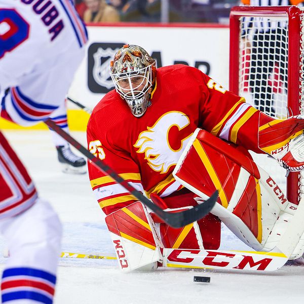 Calgarys Jacob Markström har hållit flest nollor (4) av alla NHL-målvakter hittills den här säsongen.