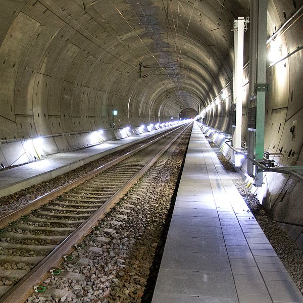 Bild innifrån Hallandsåstunneln.